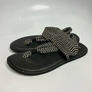 Sanuk yoga‎ mat sling sandals gray & cream size 9